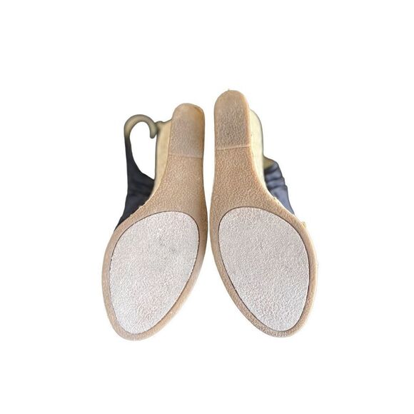 Steve Madden Black Satin Slingback Rope Platform Wedge Size 8 - Picture 3 of 6